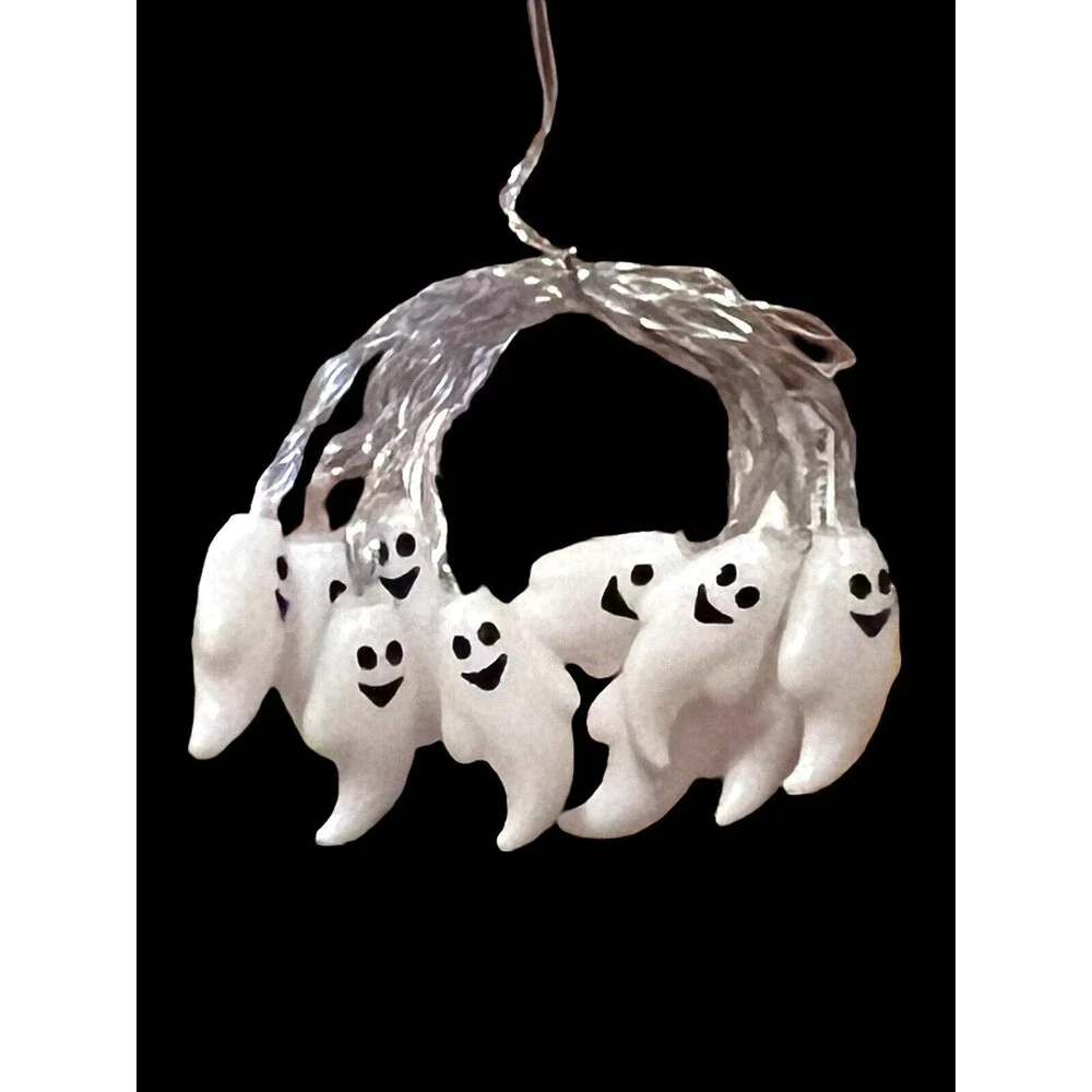 10-Light Ghost Halloween Battery String Lights Glowing Ghost Decor